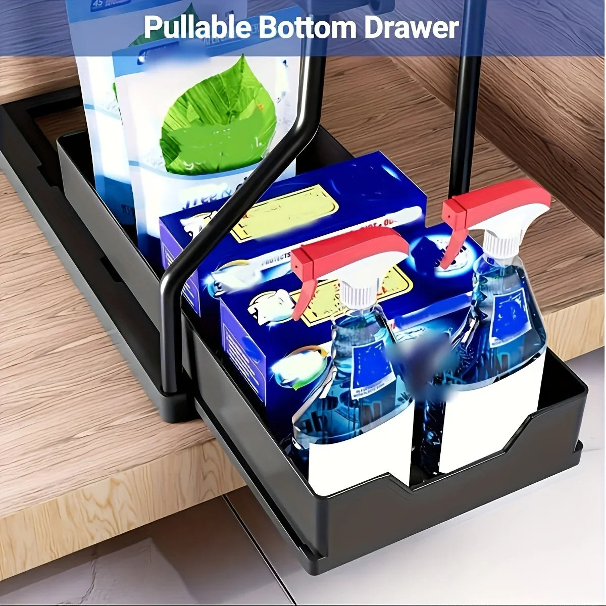2-Tier Pull-Out Under Sink Organizer ou Minimalist Sliding Under-Sink Organize