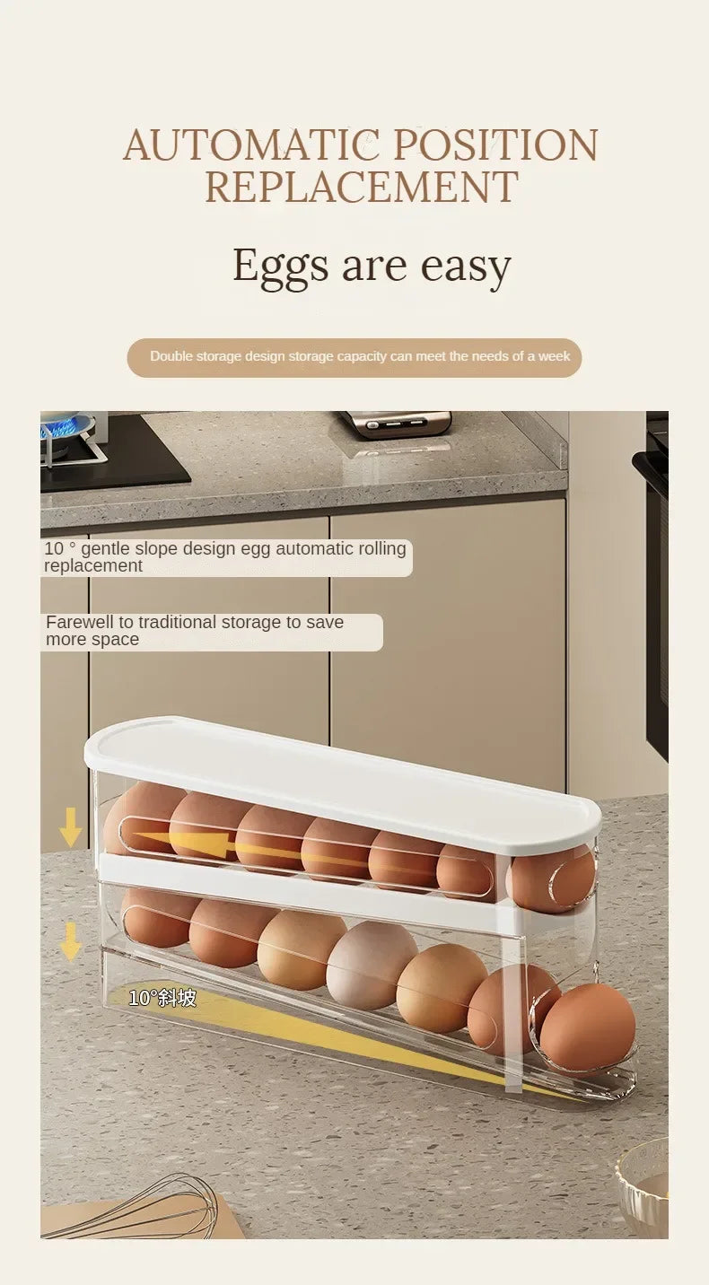 Automatic Rolling Egg Dispenser ou Bilayer Rolling Egg Organizer